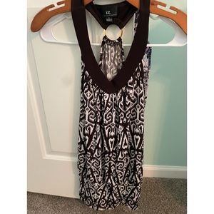 IZ Byer Aztec Print brown & white banded tank